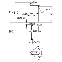 Смеситель для раковины Grohe BauEdge 23761000 Хром латунь