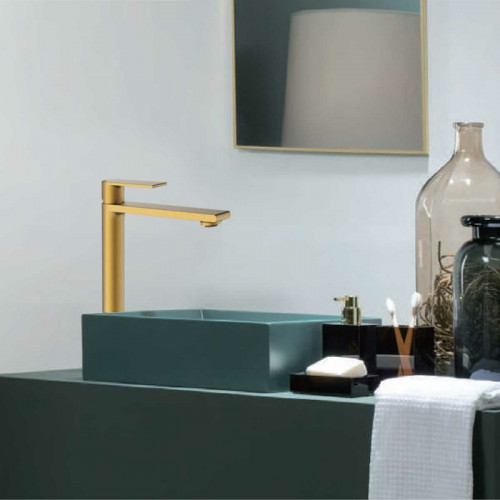 Смеситель для раковины Vincea Vogue VBF-1V2BG Брашированное золото латунь