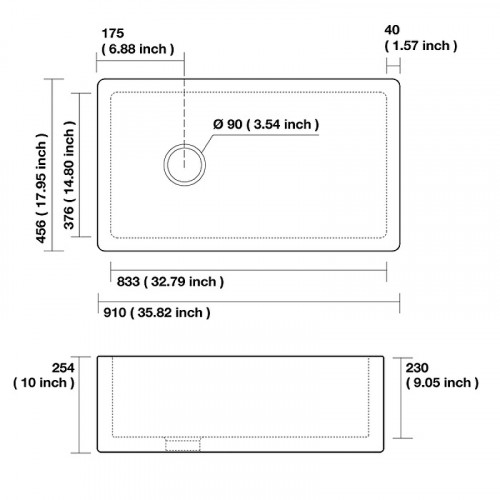 Кухонная мойка Kerasan Hannah Essex 91 541201 Белая керамика встраиваемый