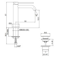 Смеситель для раковины Gattoni Circle Two 9144/91C0 Хром латунь