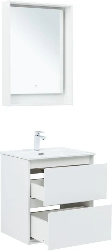 Тумба с раковиной Aquanet Милан 60 340152 подвесная цвет Белый глянец
