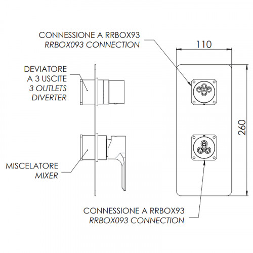 Смеситель для душа Remer Energy EY93KBNO Черный матовый латунь встраиваемый