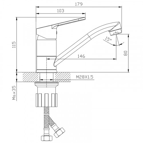 Смеситель для кухни Splenka S07.45 Хром
