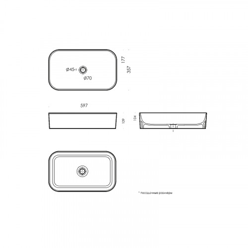 Раковина-чаша Sanita Luxe Infinity Slim 60 WB.CT/Infinity/60-N.Slim/WHT.G/S1 цвет Белый