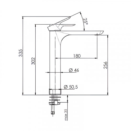 Смеситель для раковины Remer Infinity I11LNO Черный матовый латунь