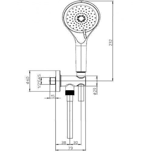 Душевой гарнитур Bossini Syncronia C12035C.073 Черный матовый латунь на стену