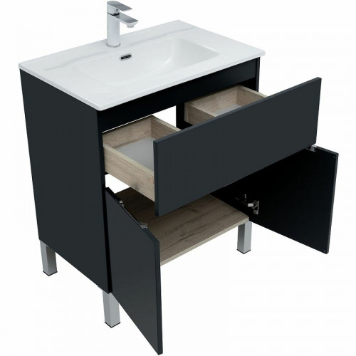 Тумба под раковину Aquanet Алвита New 70 303900 Антрацит МДФ / ЛДСП