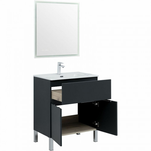 Тумба под раковину Aquanet Алвита New 70 303900 Антрацит МДФ / ЛДСП