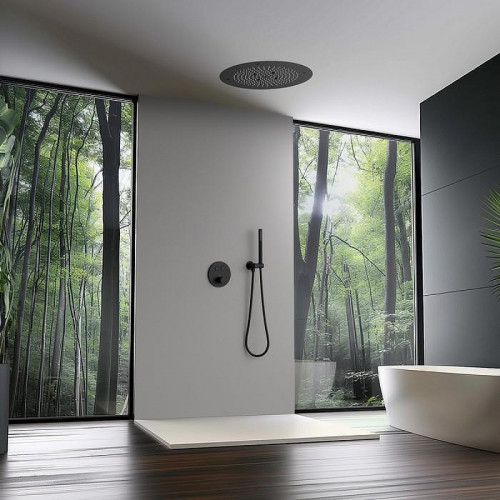 Душевая система Timo Saona SX-2370/03SM с термостатом Черная матовая