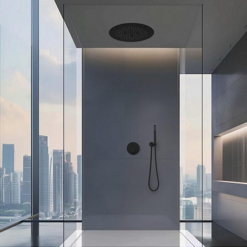 Душевая система Timo Saona SX-2370/03SM с термостатом Черная матовая