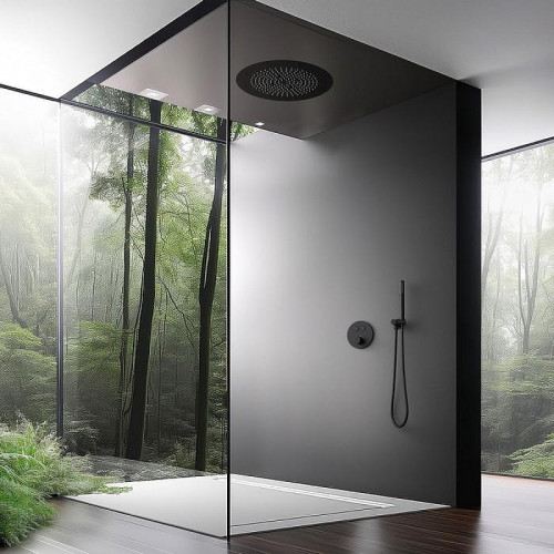 Душевая система Timo Saona SX-2370/03SM с термостатом Черная матовая