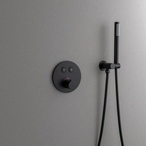 Душевая система Timo Saona SX-2370/03SM с термостатом Черная матовая