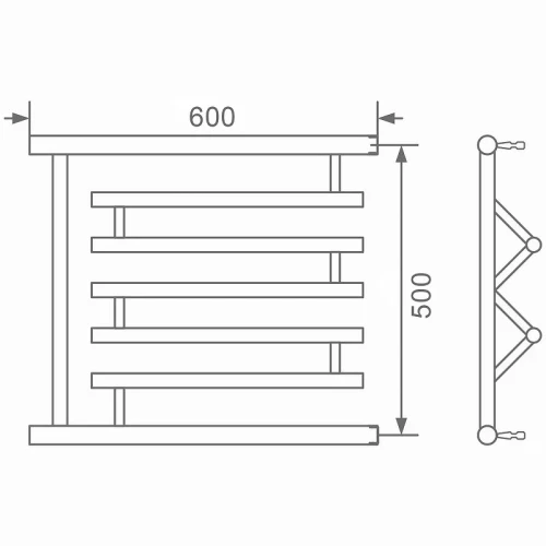 Водяной полотенцесушитель Mixline Simple PM3 50х60 556335 с полкой цвет Хром
