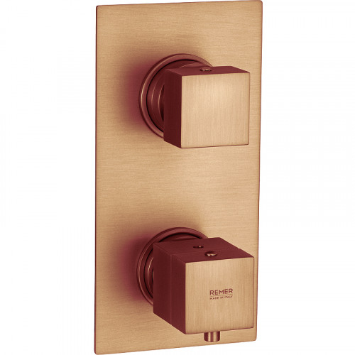 Смеситель для душа Remer Qubica Thermo QT92KBVO с термостатом Бронза латунь встраиваемый