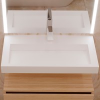 Раковина Boheme Armadi Art Flat 80 859-080 Белая искусственный камень (литьевой мрамор) подвесная