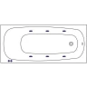 Акриловая ванна Whitecross Layla Slim 180x80 0122.180080.100.SOFT.CR с гидромассажем