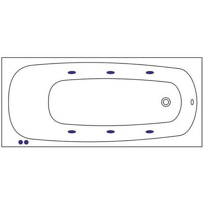 Акриловая ванна Whitecross Layla Slim 180x80 0122.180080.100.SOFT.CR с гидромассажем