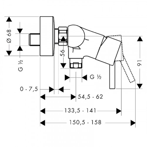 Смеситель для душа Hansgrohe Talis 32640000 Хром латунь на стену