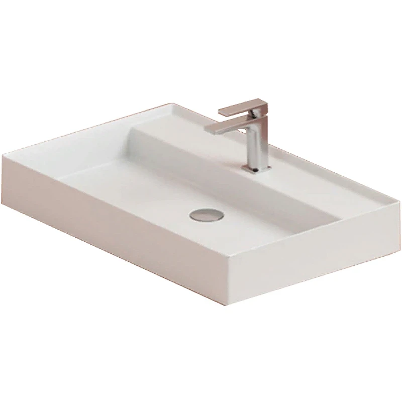 Раковина Artceram Scalino 75 SCL008 01 00 Белая глянцевая фарфор подвесная, накладная