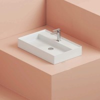 Раковина Artceram Scalino 75 SCL008 01 00 Белая глянцевая фарфор подвесная, накладная