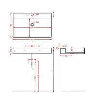 Раковина Artceram Scalino 75 SCL008 01 00 Белая глянцевая фарфор подвесная, накладная