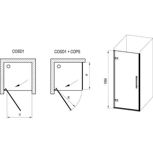 Душевая дверь Ravak Cool COSD1-90 X0VV70A00Z1 профиль Хром стекло Transparent