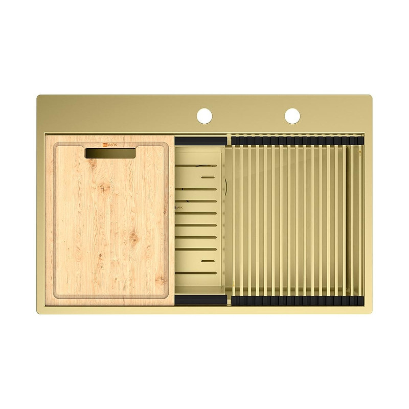 Кухонная мойка Lemark Iordana 780 9938118 цвет Светлое золото