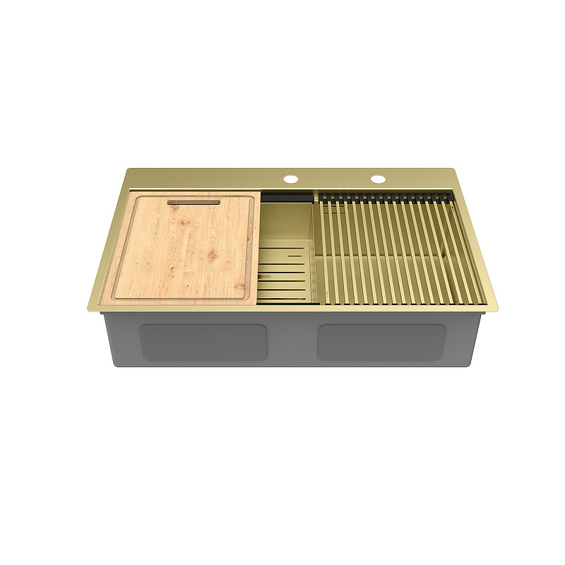 Кухонная мойка Lemark Iordana 780 9938118 цвет Светлое золото