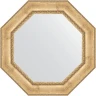 Зеркало Evoform Octagon 83х83 BY 3672 в багетной раме - Состаренное серебро с орнаментом 120 мм стекло