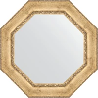 Зеркало Evoform Octagon 83х83 BY 3672 в багетной раме - Состаренное серебро с орнаментом 120 мм стекло