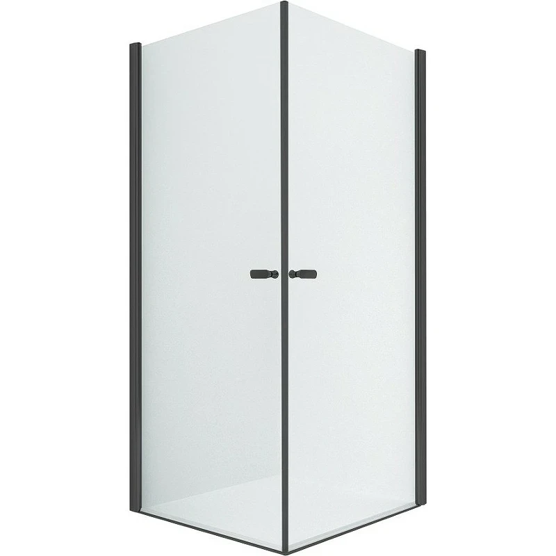 Душевой уголок New Trendy New Soleo Black 2D 80х80 D-0230A/D-0230A профиль Черный стекло прозрачное