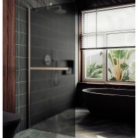 Душевая перегородка Maybah Glass MGD-730-5ш 790x1950 в широком профиле Хром матовый стекло графитовое матовое