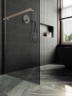 Душевая перегородка Maybah Glass MGD-730-5ш 790x1950 в широком профиле Хром матовый стекло графитовое матовое