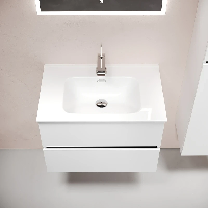 Тумба под раковину Sancos Urban 70 UR70W подвесная Белый глянец МДФ / ЛДСП