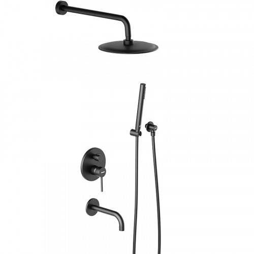 Душевая система Damixa Scandinavian Pure 936510300 Черная матовая латунь встраиваемый