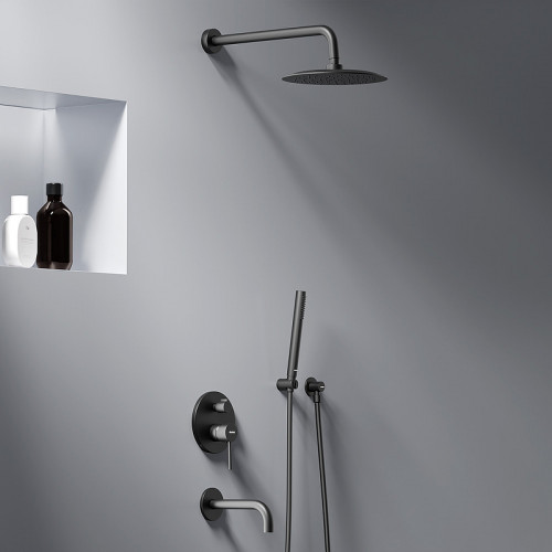 Душевая система Damixa Scandinavian Pure 936510300 Черная матовая латунь встраиваемый