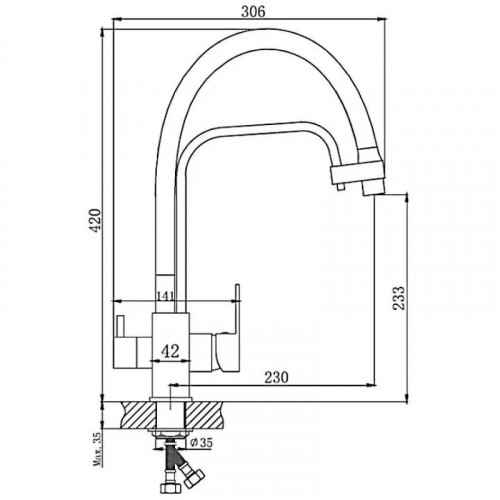 Смеситель для кухни Haiba HB76615 Хром Серый латунь