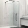 Душевая перегородка Vincea Walk-In 100 VSW-1HS100CLB профиль Черный матовый стекло прозрачное