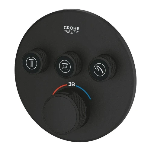Смеситель для душа Grohe Grohtherm SmartControl 29508KF0 с термостатом цвет Черный матовый