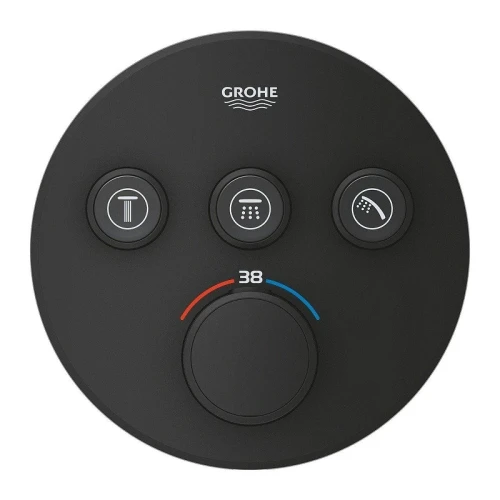 Смеситель для душа Grohe Grohtherm SmartControl 29508KF0 с термостатом цвет Черный матовый