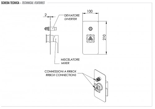 Смеситель для душа Remer Absolute AU09KBCFP цвет Черный брашированный хром