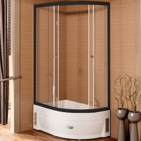 Душевой уголок Radomir Соул 2 120x80 L 1-03-6-1-0-0090 профиль Черный стекло прозрачное