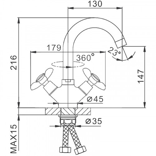 Смеситель для раковины Frap H731 F13731-B Хром