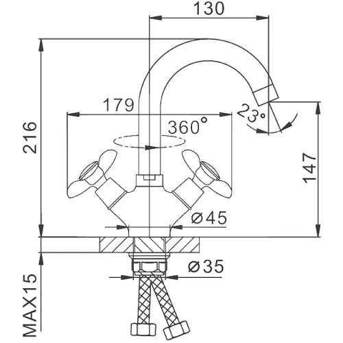 Смеситель для раковины Frap H731 F13731-B Хром