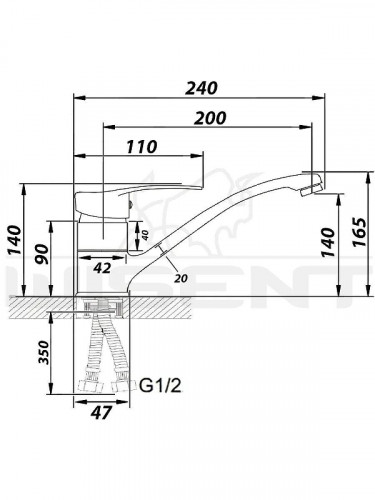 Смеситель для кухни Wisent WP42202 цвет Хром