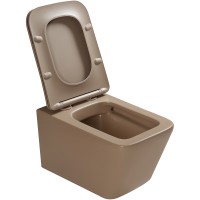 Унитаз SantiLine SL-5007KH подвесной Светло-коричневый матовый с сиденьем Микролифт фаянс подвесной