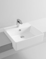 Раковина Artceram Quadro 50 QUL004 01 00 Белая фаянс полувстраиваемая