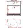 Раковина Artceram Quadro 50 QUL004 01 00 Белая фаянс полувстраиваемая