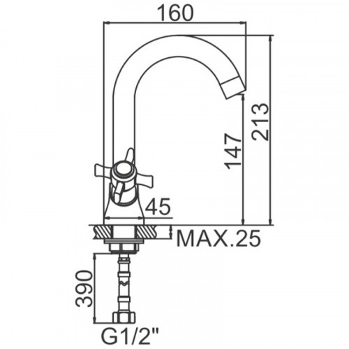 Смеситель для раковины Ledeme H11 1111-2L Хром