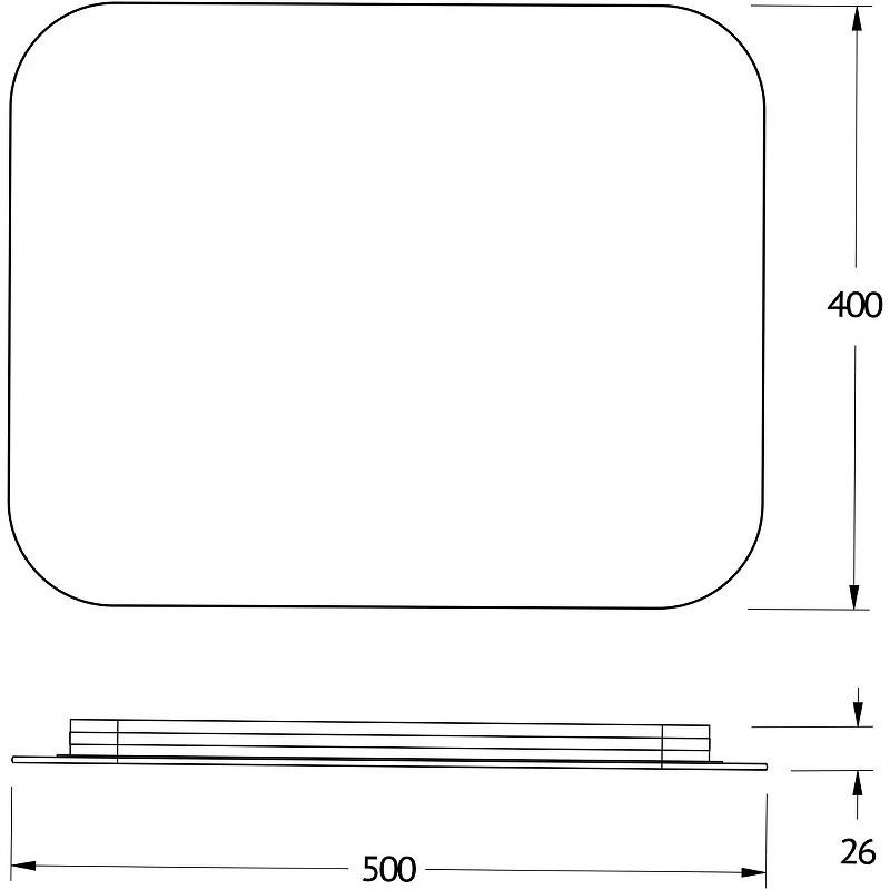Зеркало Defesto Opti 50x40 DF 2811RH с подсветкой 15W-3000К/ИК - выключатель/Теплый белый свет